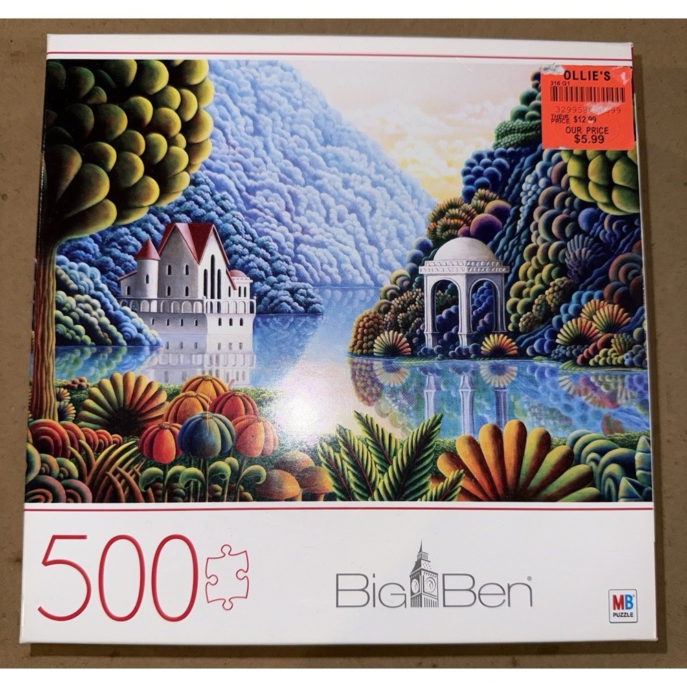 Big Ben Andy Russell Fantasy Castle 500 Piece Jigsaw Puzzle Milton Bradley MB